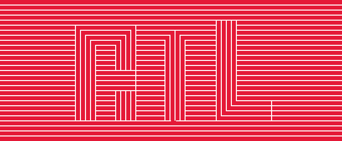 Striped design with the letters "ATL" in bold