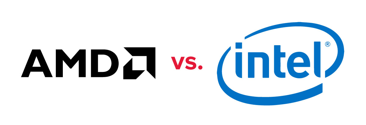 Logos showing AMD vs. Intel