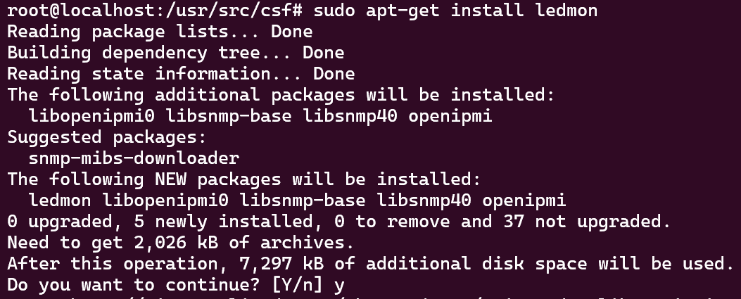 sudo apt-get install ledmon