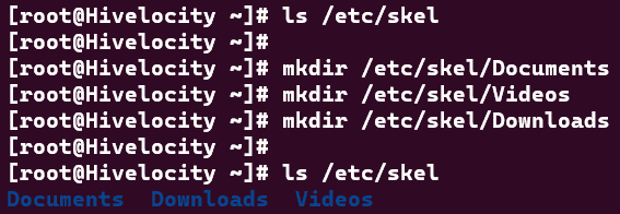 Skeleton Directory and the Creation of Directories Within