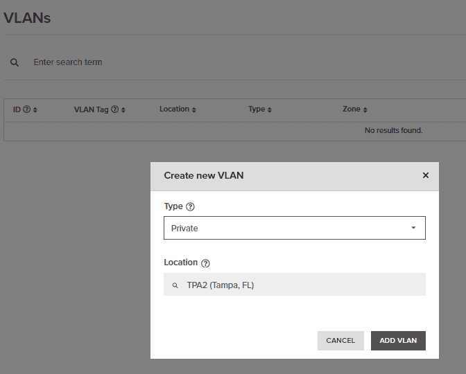 Creating a new VLAN