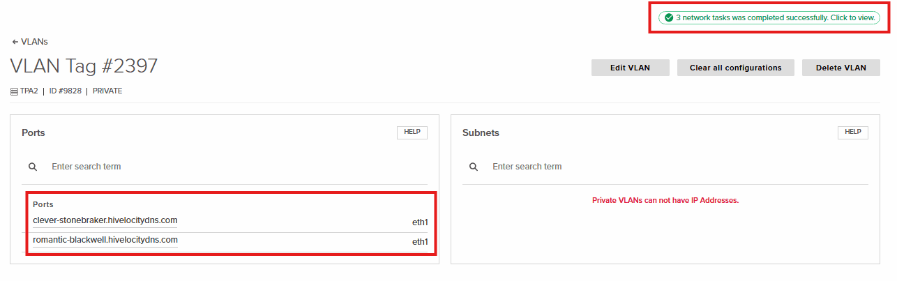 Devices Added to the VLAN