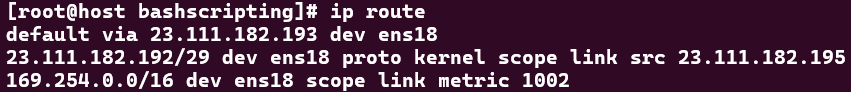 ip route Used to Show the Routing Table of the Linux Server