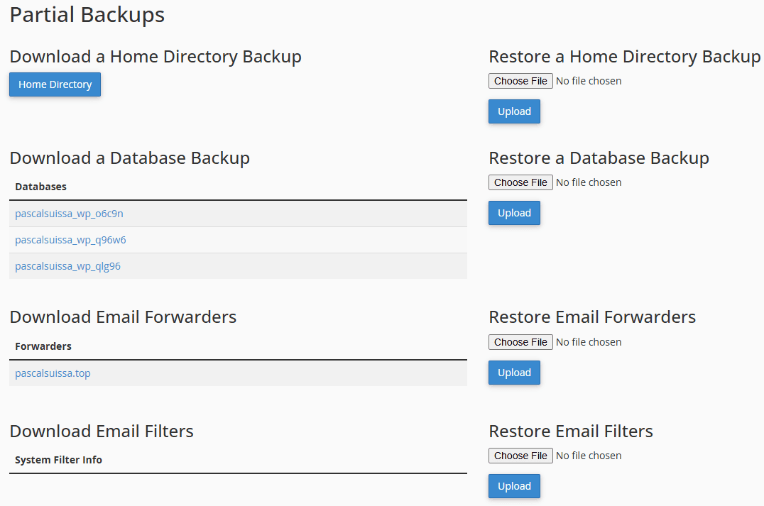 cPanel Backups - Partial Backups & Restoration