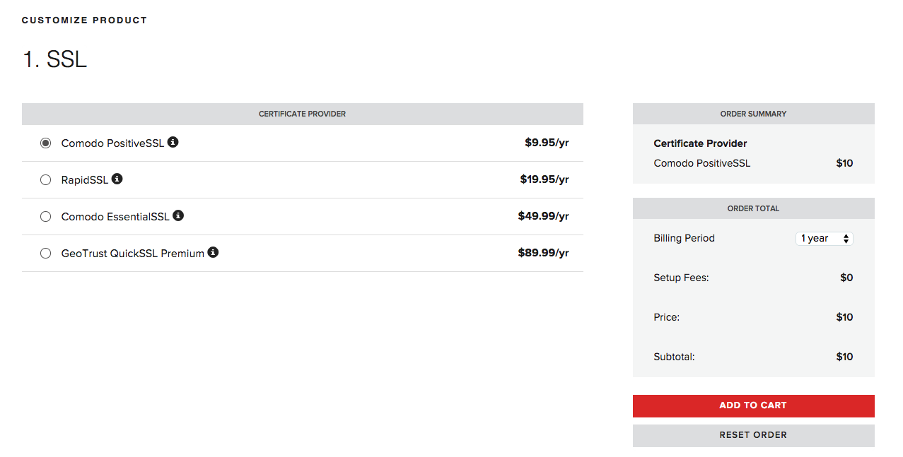 Hivelocity SSL store