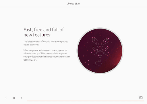 Ubuntu 23.04 Installation Screen