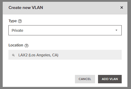 Creating a new VLAN.